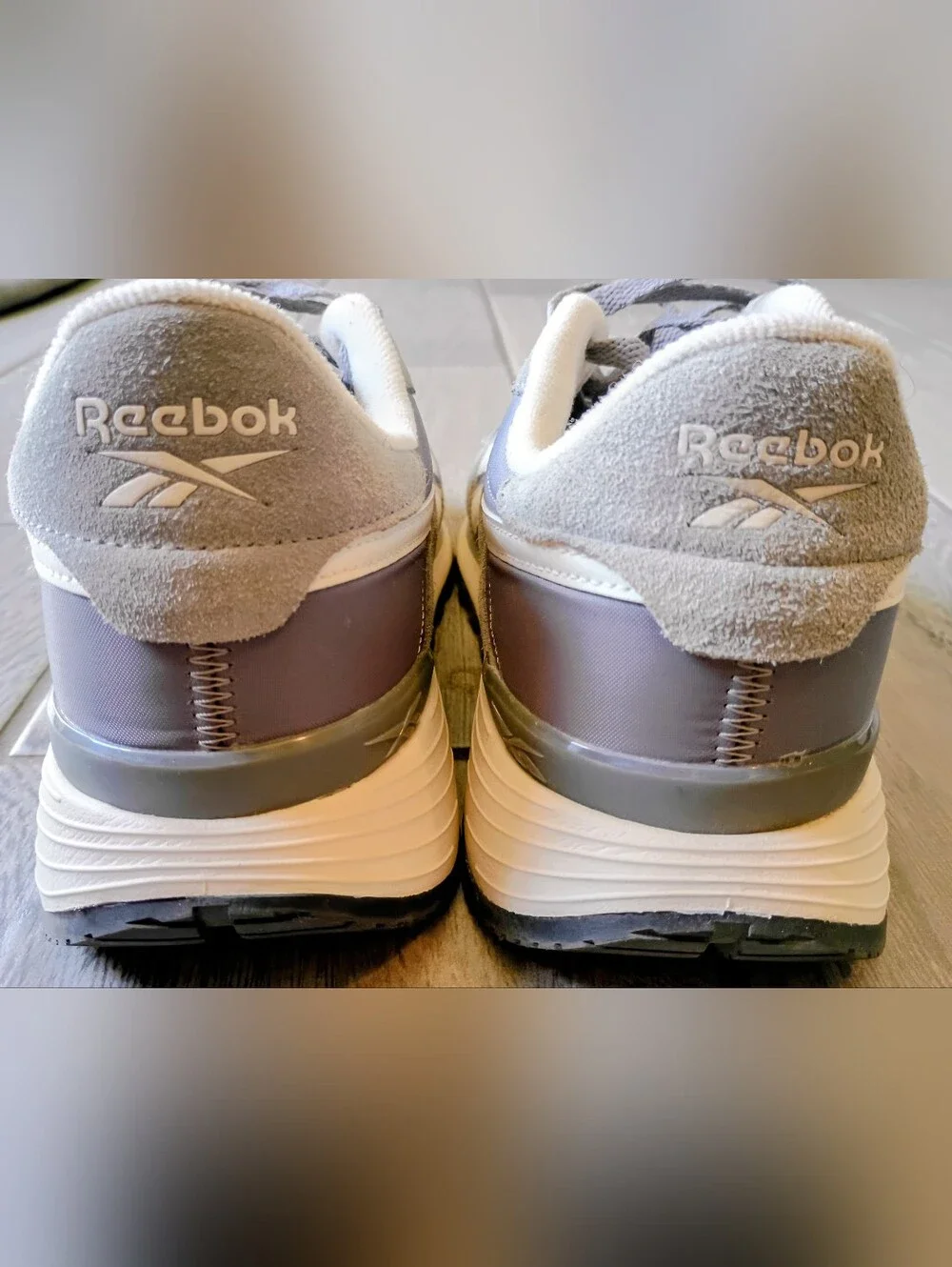 Men's Reebok Gray and White Athletic Sneakers Size 12